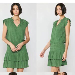 Anthropologie Current Air Zoey Jacquard Pleated Mini Dress